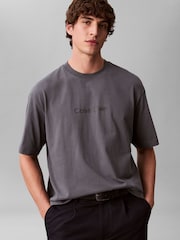 Calvin Klein Blue Short Sleeve Relaxed Standard Logo Crew Neck T-Shirt - Image 3 of 6