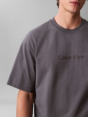 Calvin Klein Blue Short Sleeve Relaxed Standard Logo Crew Neck T-Shirt - Image 5 of 6