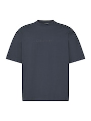 Calvin Klein Blue Short Sleeve Relaxed Standard Logo Crew Neck T-Shirt - Image 6 of 6