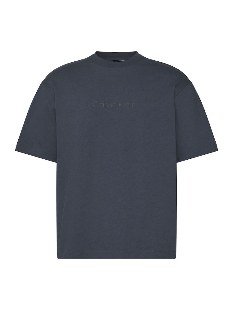 Calvin Klein Blue Short Sleeve Relaxed Standard Logo Crew Neck T-Shirt - Image 6 of 6 Calvin Klein Blue Short Sleeve Relaxed Standard Logo Crew Neck T-Shirt - Image 6 of 6