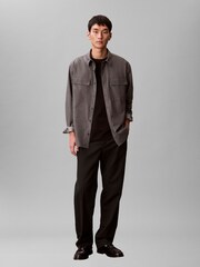 Calvin Klein Grey Melange Button-Down Easy Shirt - Image 2 of 6
