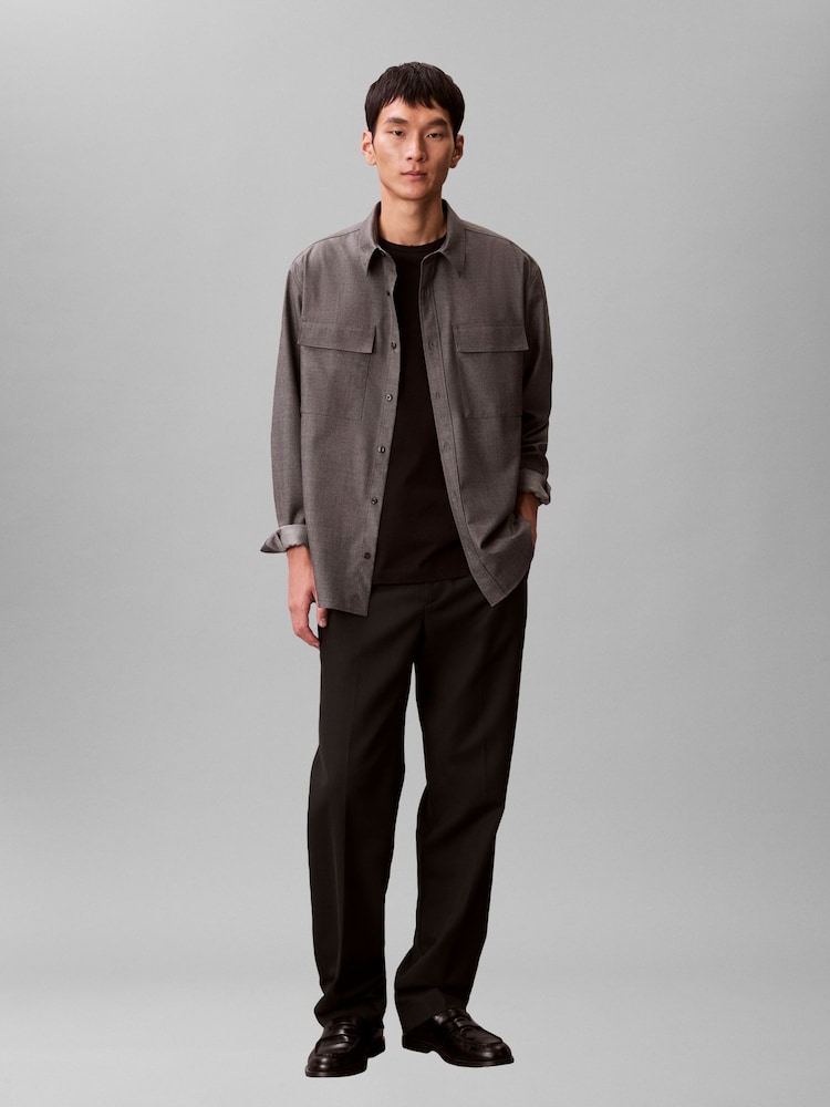Calvin Klein Grey Melange Button-Down Easy Shirt - Image 2 of 6