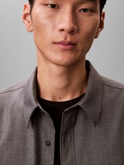 Calvin Klein Grey Melange Button-Down Easy Shirt - Image 4 of 6