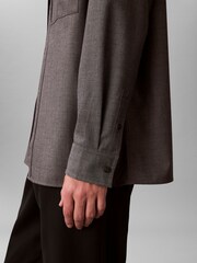 Calvin Klein Grey Melange Button-Down Easy Shirt - Image 5 of 6