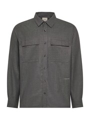 Calvin Klein Grey Melange Button-Down Easy Shirt - Image 6 of 6