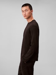 Calvin Klein Black Supima Cotton Interlock Long Sleeve T-Shirt - Image 2 of 5