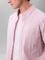 Calvin Klein Pink Stripe Classic Oxford Button-Down Shirt - Image 4 of 5