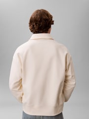 Calvin Klein White Heavy Jersey Logo Long Sleeve Polo Shirt - Image 2 of 6