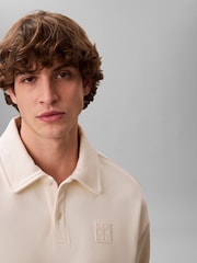 Calvin Klein White Heavy Jersey Logo Long Sleeve Polo Shirt - Image 4 of 6