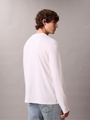 Calvin Klein White Supima Cotton Interlock Long Sleeve T-Shirt - Image 2 of 5