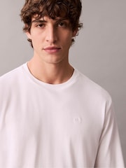 Calvin Klein White Supima Cotton Interlock Long Sleeve T-Shirt - Image 4 of 5