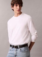 Calvin Klein White Supima Cotton Interlock Long Sleeve T-Shirt - Image 5 of 5