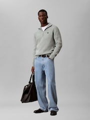 Calvin Klein Woll-Blend Pullover mit Reißverschluss am Kragen - Bild 3 von 6