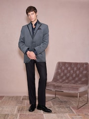 Charcoal Grey Slim Fit Velvet Blazer - Image 2 of 4