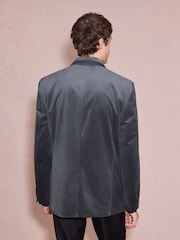Charcoal Grey Slim Fit Velvet Blazer - Image 3 of 4