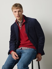 Navy Blue Regular Fit Corduroy Blazer - Image 1 of 6
