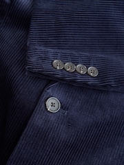 Navy Blue Regular Fit Corduroy Blazer - Image 10 of 12