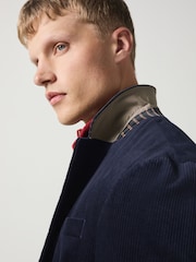 Navy Blue Regular Fit Corduroy Blazer - Image 6 of 6