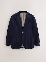 Navy Blue Regular Fit Corduroy Blazer - Image 7 of 12