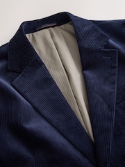 Navy Blue Regular Fit Corduroy Blazer - Image 8 of 12