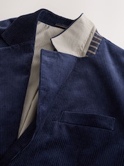 Navy Blue Regular Fit Corduroy Blazer - Image 9 of 12