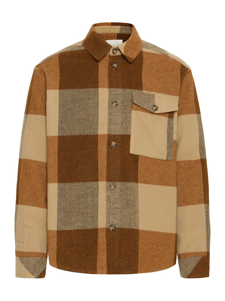 !Solid Brown Relaxed Fit Box Shirt - Image 5 of 5 !Solid Brown Relaxed Fit Box Shirt - Image 5 of 5
