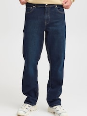 !Solid Blue Regular Fit Denim Jeans - Image 1 of 1