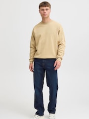 !Solid Blue Regular Fit Denim Jeans - Image 2 of 5