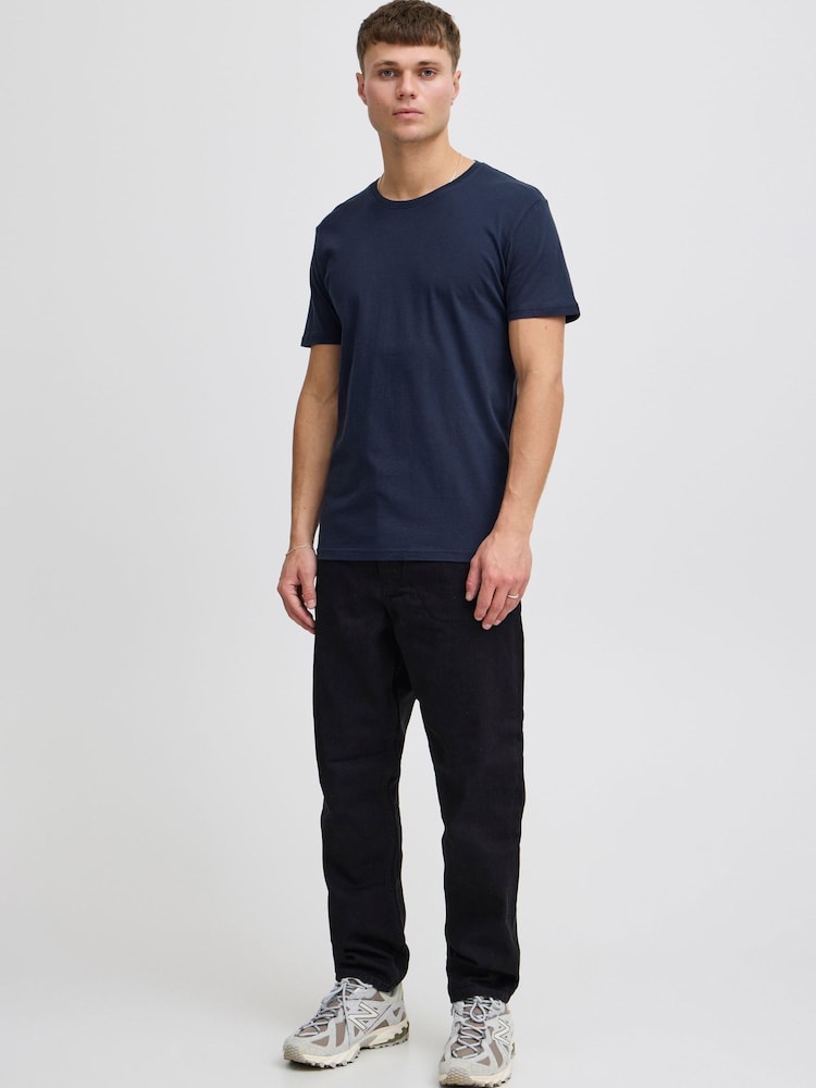!Solid Blue Classic Regular Fit T-Shirt - Image 2 of 5