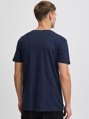 !Solid Blue Classic Regular Fit T-Shirt - Image 3 of 5