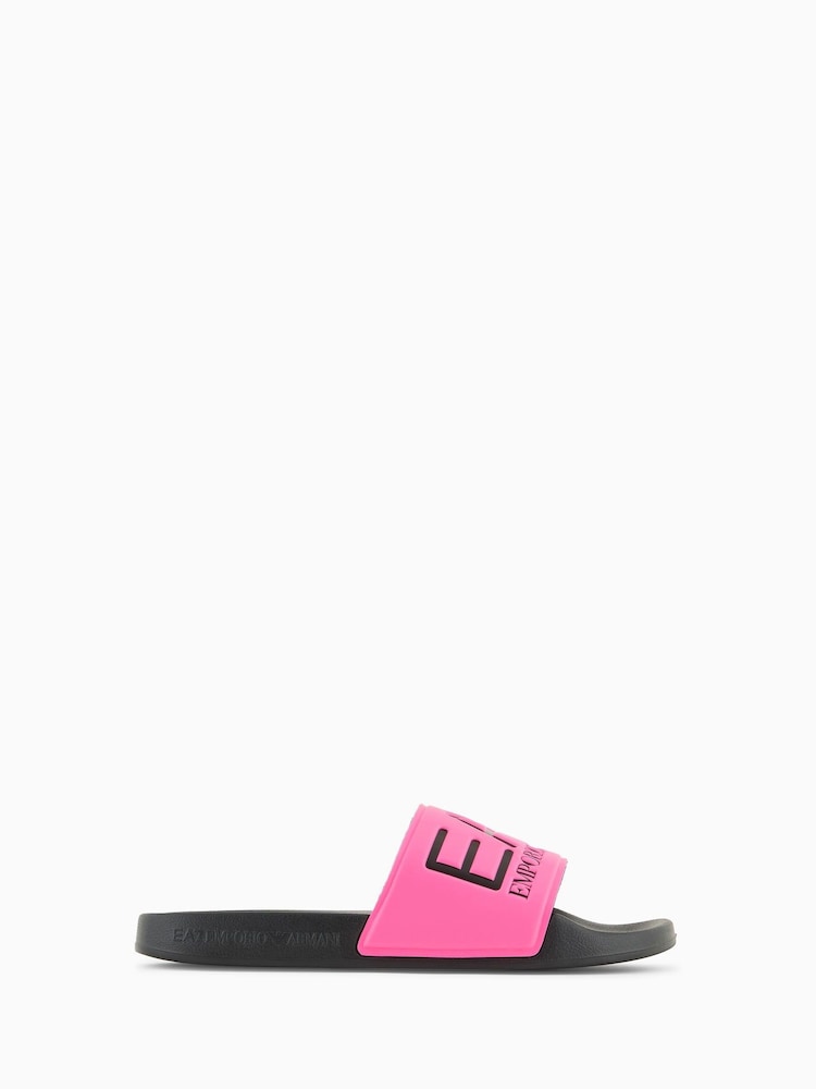 EA7 Pink Logo Sliders - Image 1 of 2 EA7 Pink Logo Sliders - Image 1 of 2