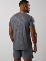 Gym King Grey Debossed Camo T-Shirt - Image 2 of 5