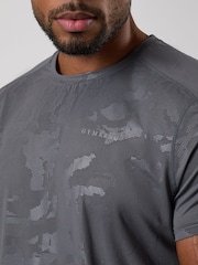 Gym King Grey Debossed Camo T-Shirt - Image 4 of 5