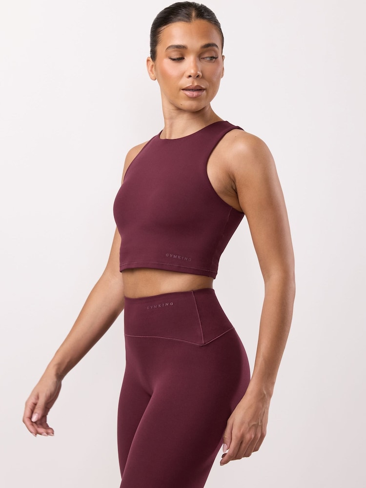 Gym King Red Peach Luxe High Neck Tank - Image 1 of 4 Gym King Red Peach Luxe High Neck Tank - Image 1 of 4