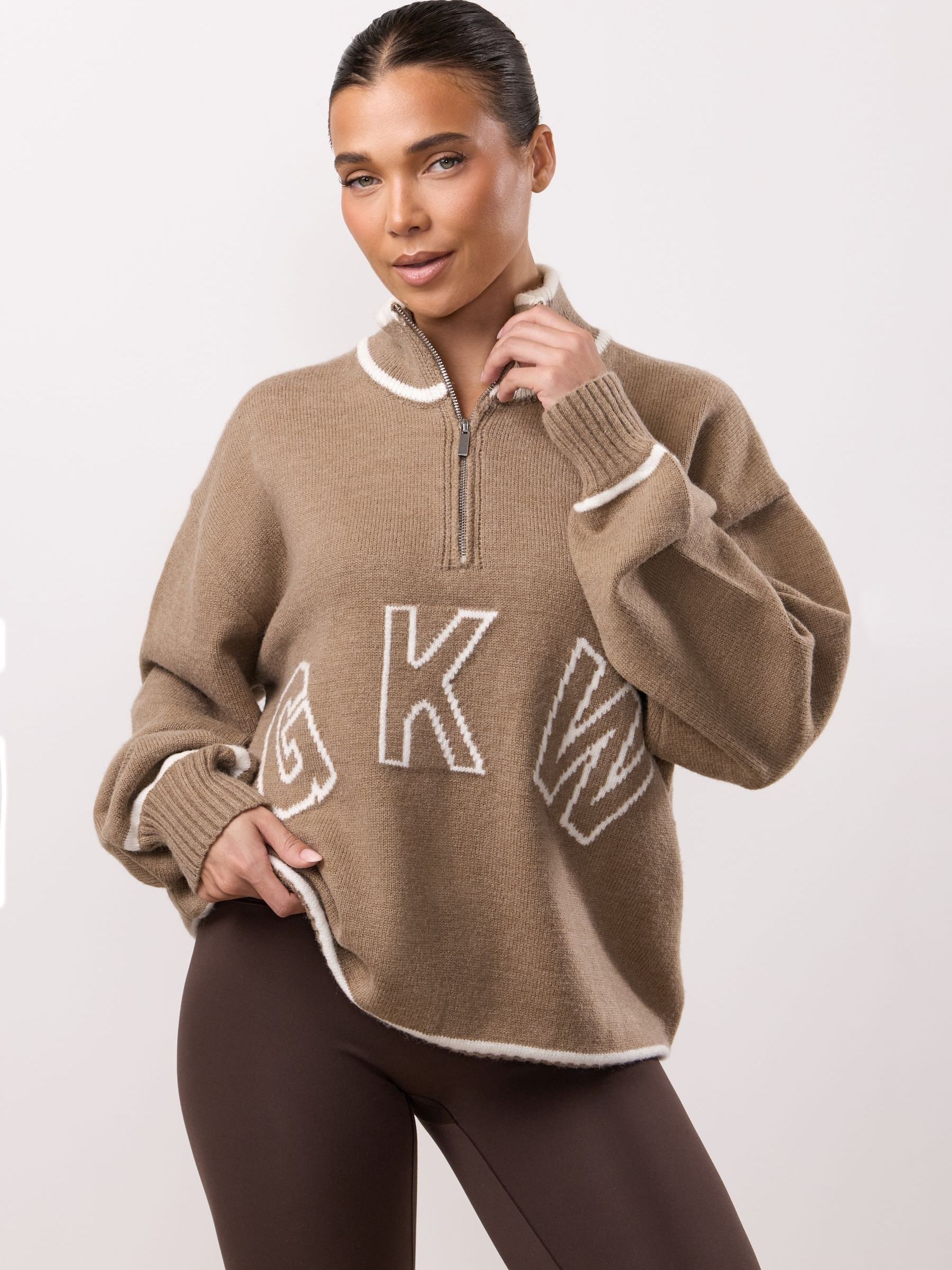 Gym King Women's Truffle Restore 1/4 Zip Knit Size 16 - Image 3