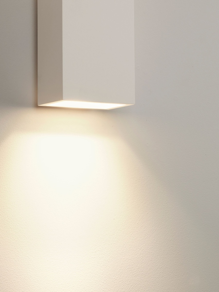 Searchlight White Corde Square Plaster Wall Light - Image 4 of 4 Searchlight White Corde Square Plaster Wall Light - Image 4 of 4