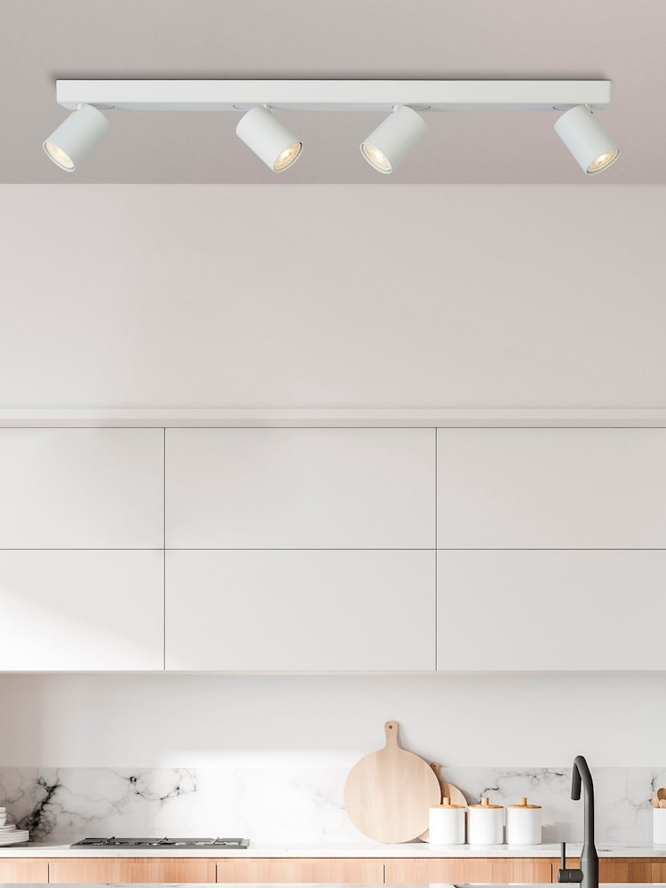 Searchlight Sand White Monnes 4, GU10 Ceiling Light - Image 1 of 4 Searchlight Sand White Monnes 4, GU10 Ceiling Light - Image 1 of 4