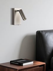 Searchlight Satin Nickel Alice LED Wall Light - Image 1 of 4