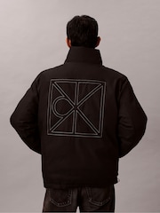Calvin Klein Brown Allover Emblem Logo Reversible Puffer Jacket - Image 2 of 7