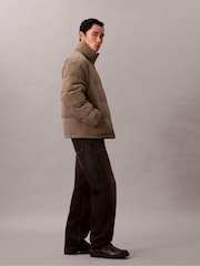 Calvin Klein Brown Allover Emblem Logo Reversible Puffer Jacket - Image 5 of 7