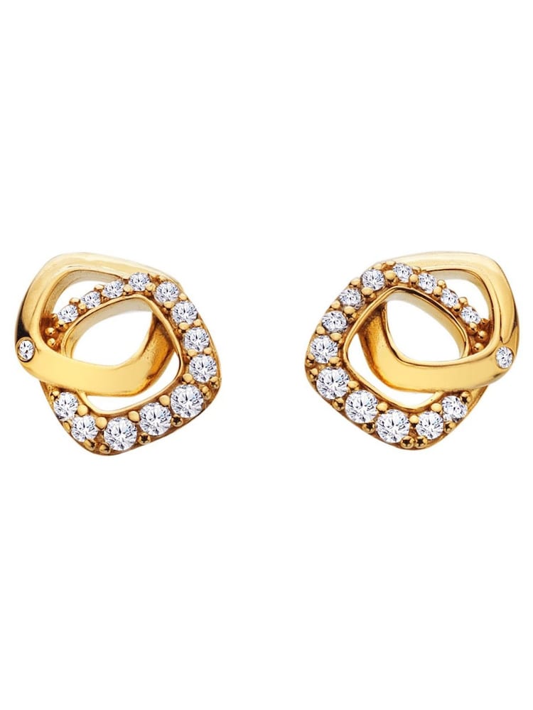 Hot Diamonds Gold Tone HD X GE Connected Earrings - Image 2 of 3 Hot Diamonds Gold Tone HD X GE Connected Earrings - Image 2 of 3