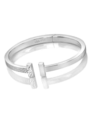 Hot Diamonds Sterling Silver Hammered T-Bar Bangle - Imagen 1 de 3