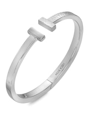 Hot Diamonds Sterling Silver Hammered T-Bar Bangle - Imagen 3 de 3