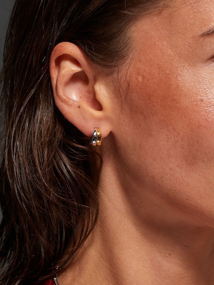 Hot Diamonds Sterling Silver Droplet Two Tone Earrings - Image 2 of 3 Hot Diamonds Sterling Silver Droplet Two Tone Earrings - Image 2 of 3