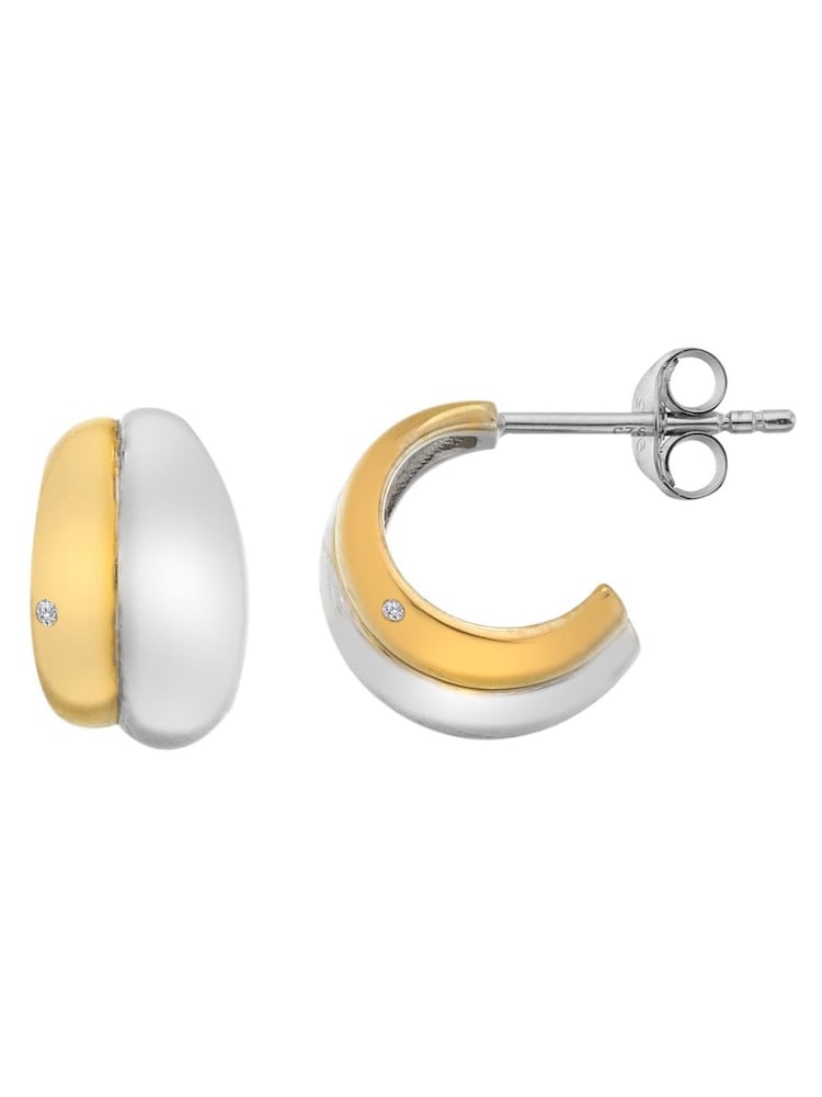 Hot Diamonds Sterling Silver Droplet Two Tone Earrings - Image 3 of 3 Hot Diamonds Sterling Silver Droplet Two Tone Earrings - Image 3 of 3