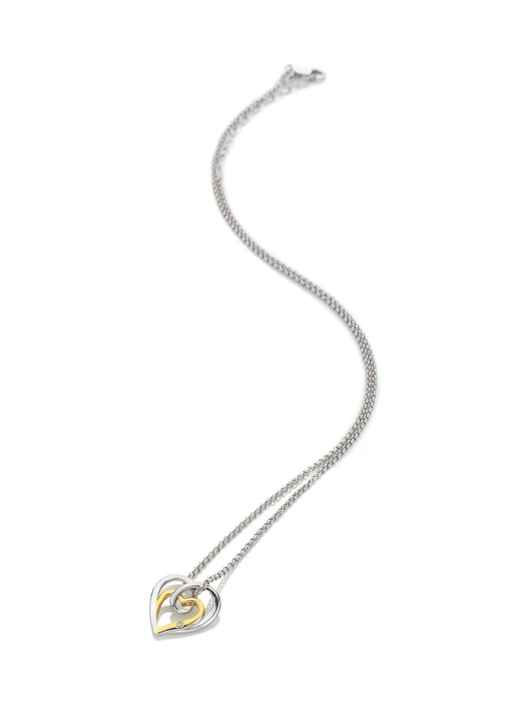 Hot Diamonds 925 Sterling Silver Open Two Heart Pendant - Image 1 of 3 Hot Diamonds 925 Sterling Silver Open Two Heart Pendant - Image 1 of 3