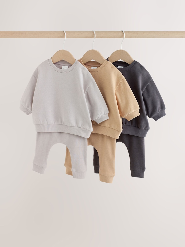 Charcoal Grey/Neutral Sweatshirt and Leggings Baby Set 6 Piece (0mths-3yrs) - Image 1 of 13