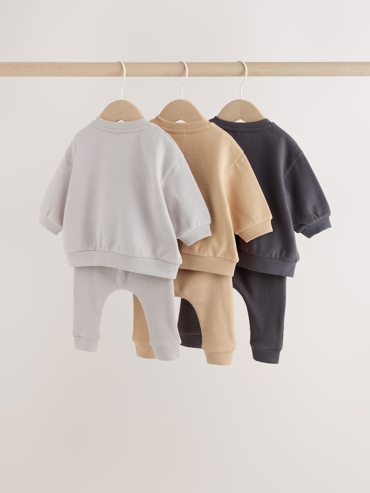Charcoal Grey/Neutral Sweatshirt and Leggings Baby Set 6 Piece (0mths-3yrs) - Image 2 of 13
