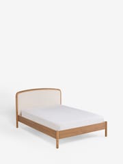 Wooden Dark Bronx Boucle Twill Oyster Natural Matson Wooden Bed Frame - Image 3 of 4