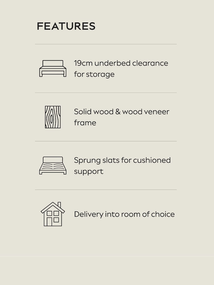 Wooden Dark Bronx Boucle Twill Oyster Natural Matson Wooden Bed Frame - Image 4 of 4